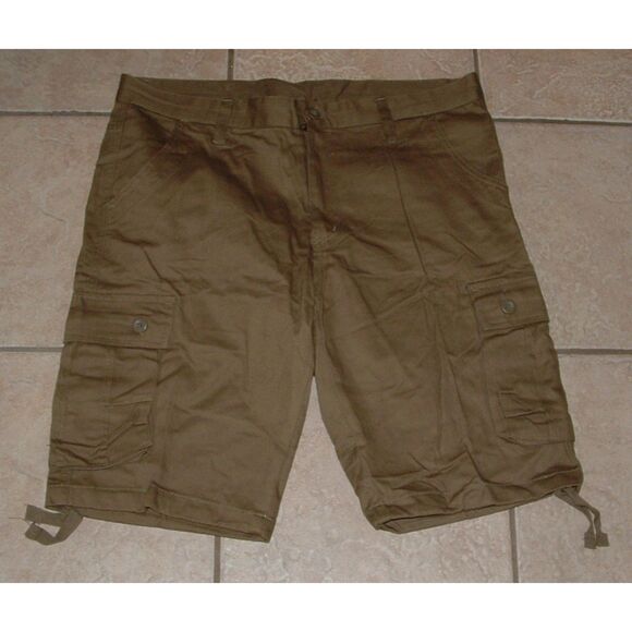Unbranded Other - NEW NWOT Mens Sz 38 Casual Wear Dark Olive Green Cotton Cargo Bermuda Shorts